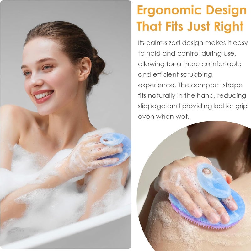 Innerneed Magnetic Silicone Body Scrubber for Shower – Soft, Hygienic Exfoliating Body Brush with Magnetic Core for Daily Cleansing, Circulation & Skin Vitality (Purple) - Image 3